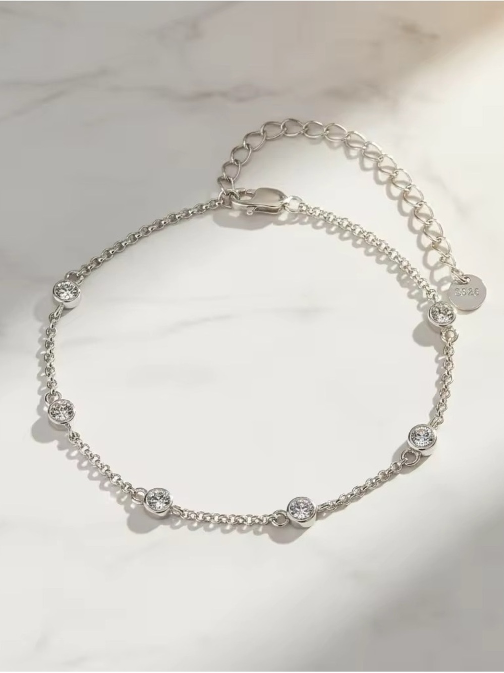 ✨Sterling Silver 925 Dainty Bracelet Bezel CZ | Diamond Look - Picture 8 of 8